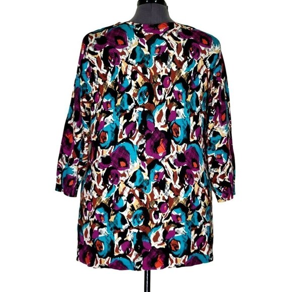 Lane Bryant Cardigan Sweater Size 18/20 Button Front Lightweight Purple Aqua - Picture 4 of 6